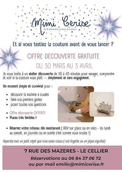 Offre découverte de la couture ( Gratuit )