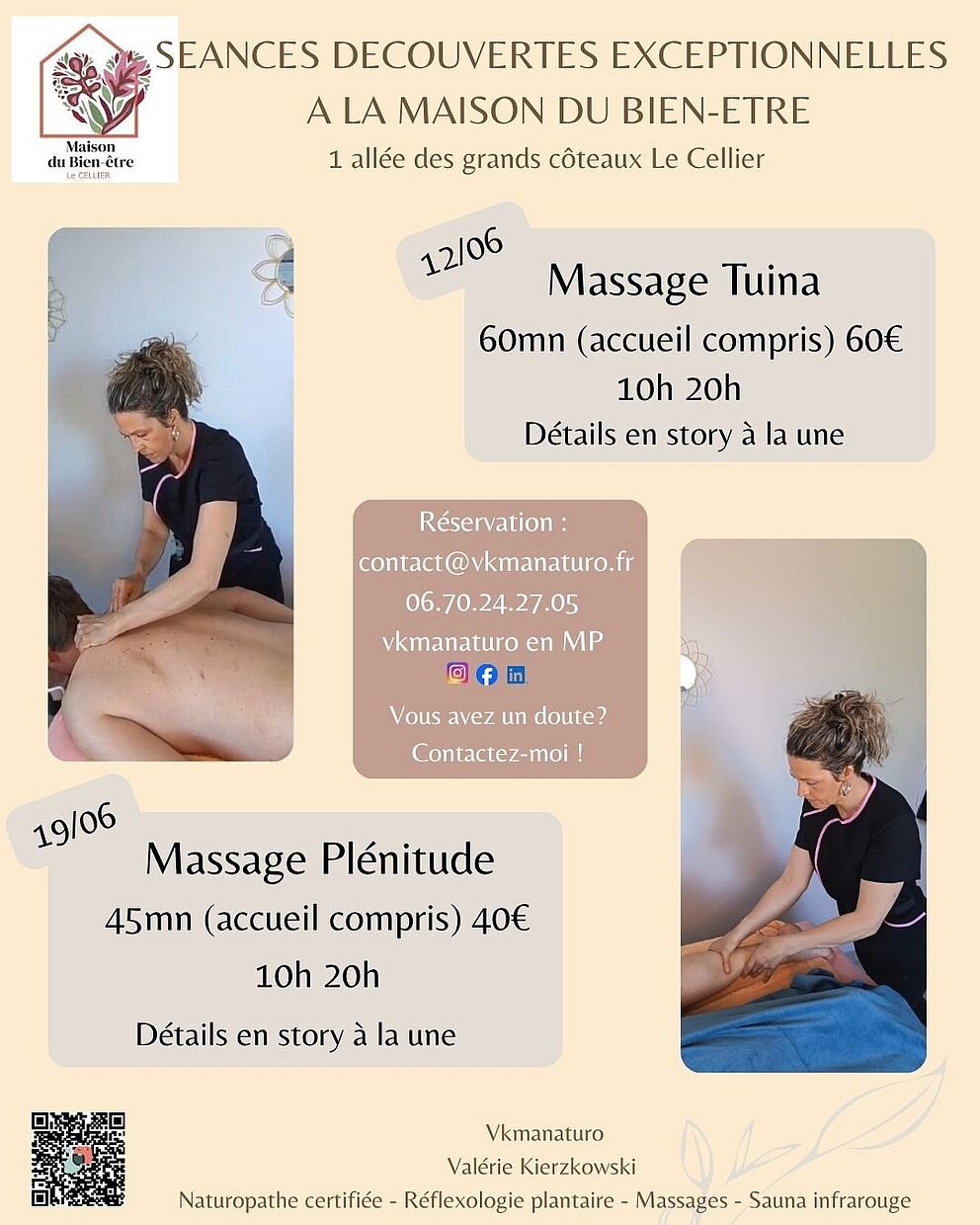 Séances découvertes en juin Tuina minceur et massage unique de relaxation Plénitude à la Maison du Bien-être