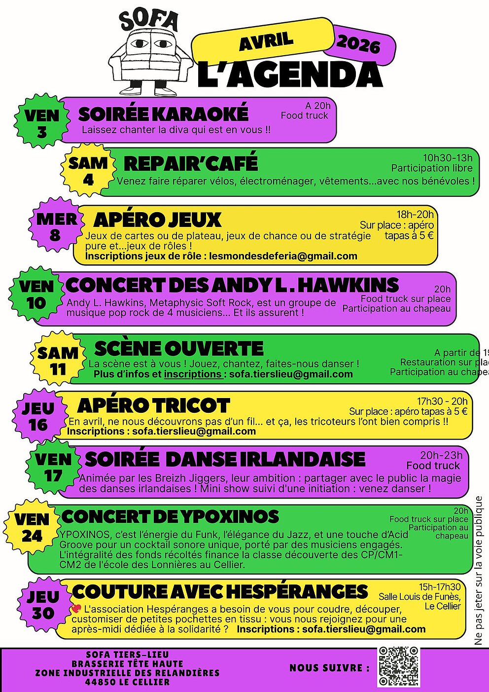 PROGRAMMATION D'AVRIL