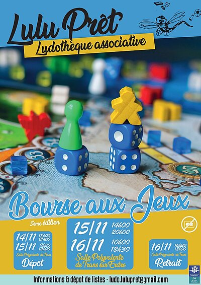 Les 15 et 16 novembre prochain : "Bourse aux Jeux" à Trans-sur-Erdre