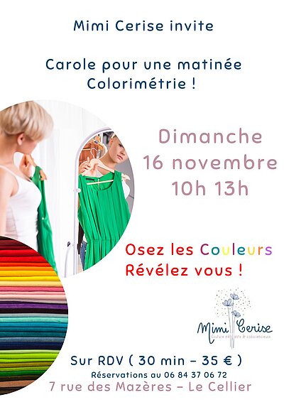 Actualité Mimi Cerise - matinée colorimétrie