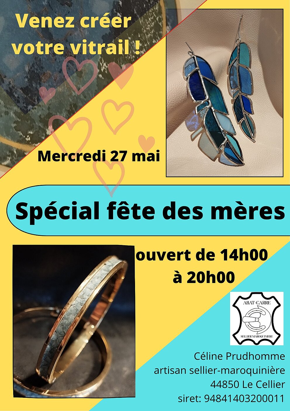 Stage vitrail : création de fleurs en verre ( idée fête des mères !)