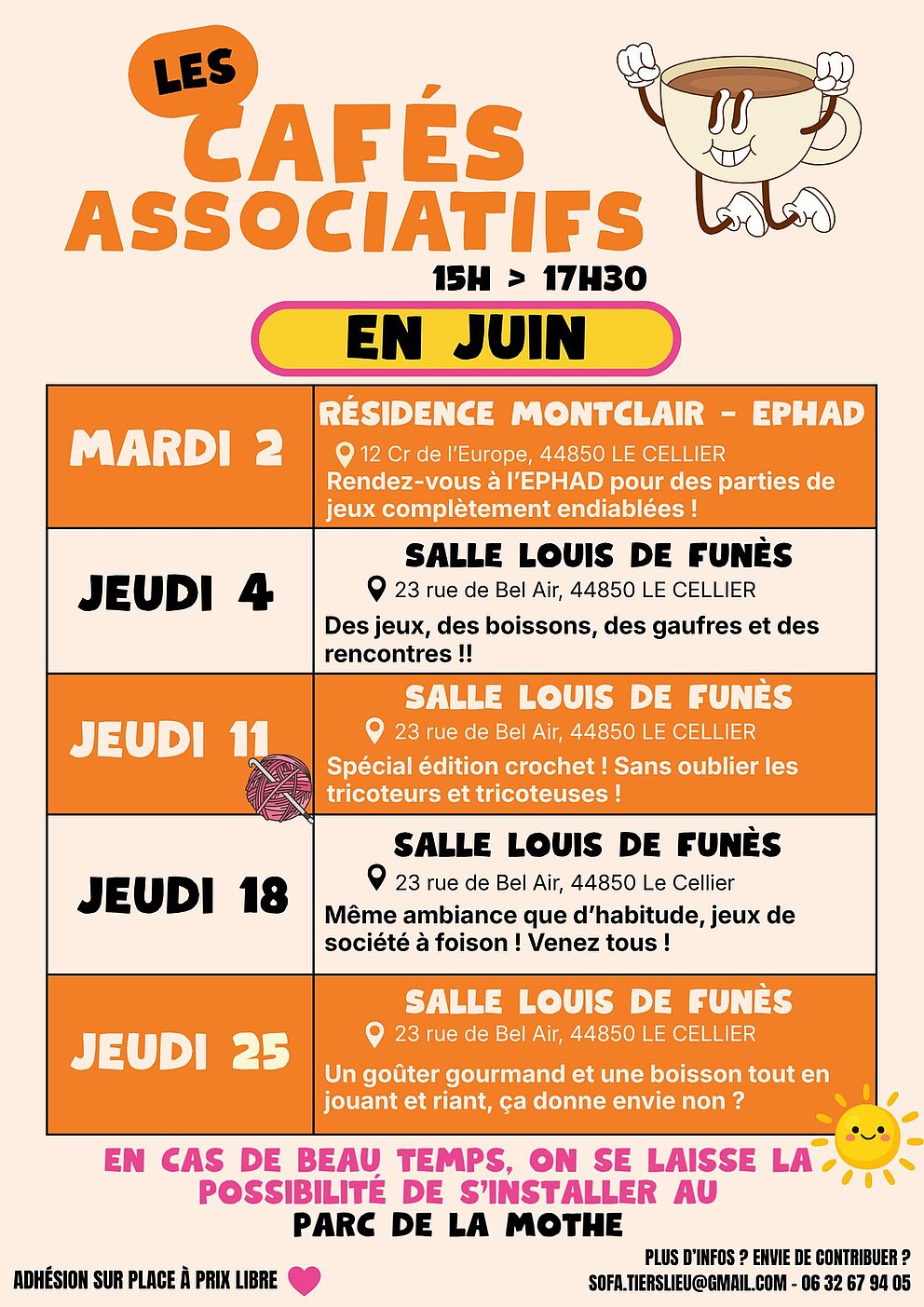 Les cafés assos en JUIN 2026