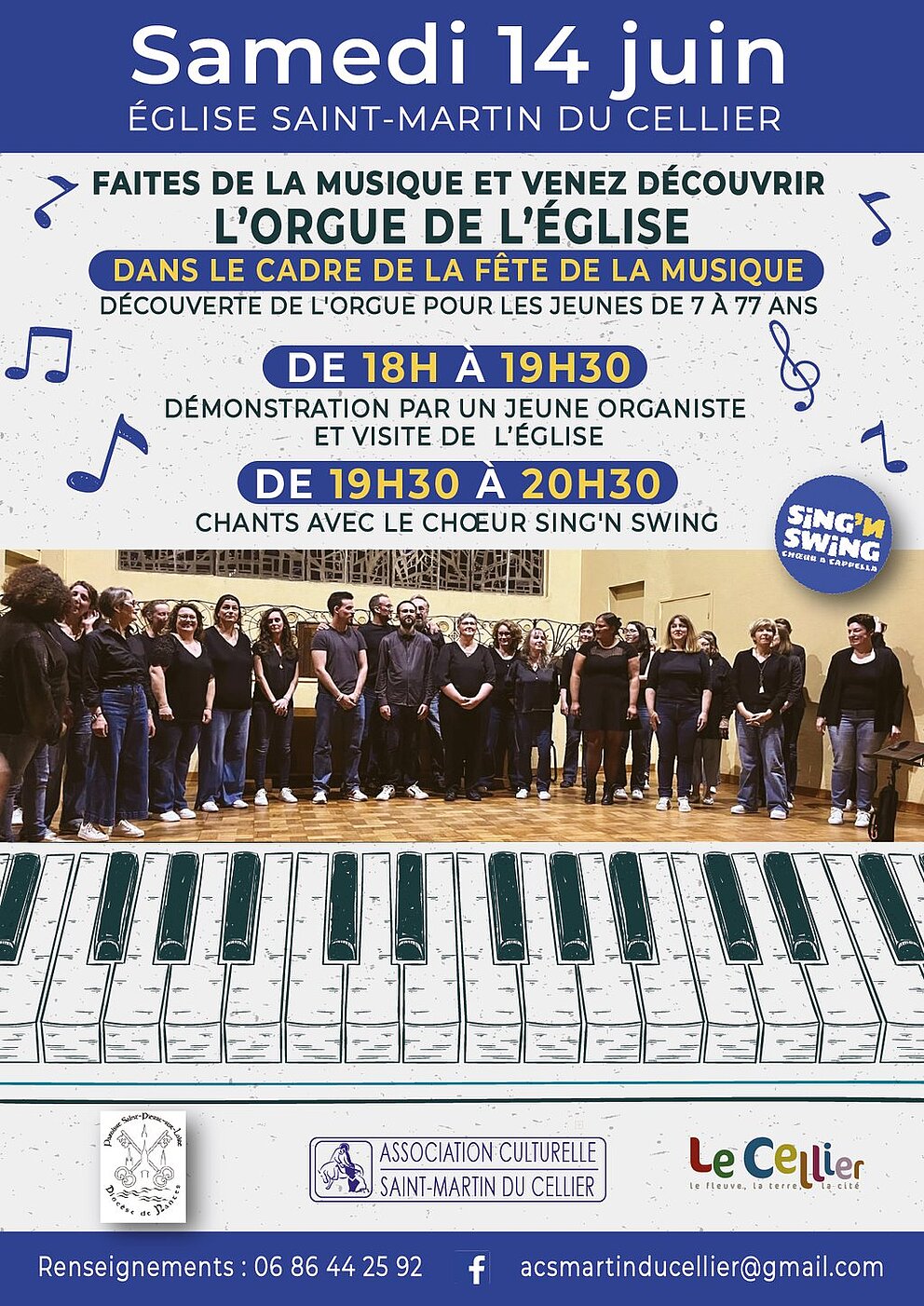 Fête de la musique - Concert Sing & Swing - Eglise Saint Martin Le Cellier