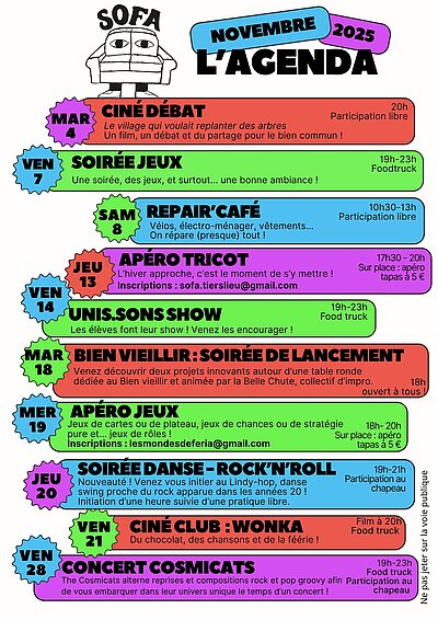 PROGRAMME D'ANIMATION - NOVEMBRE