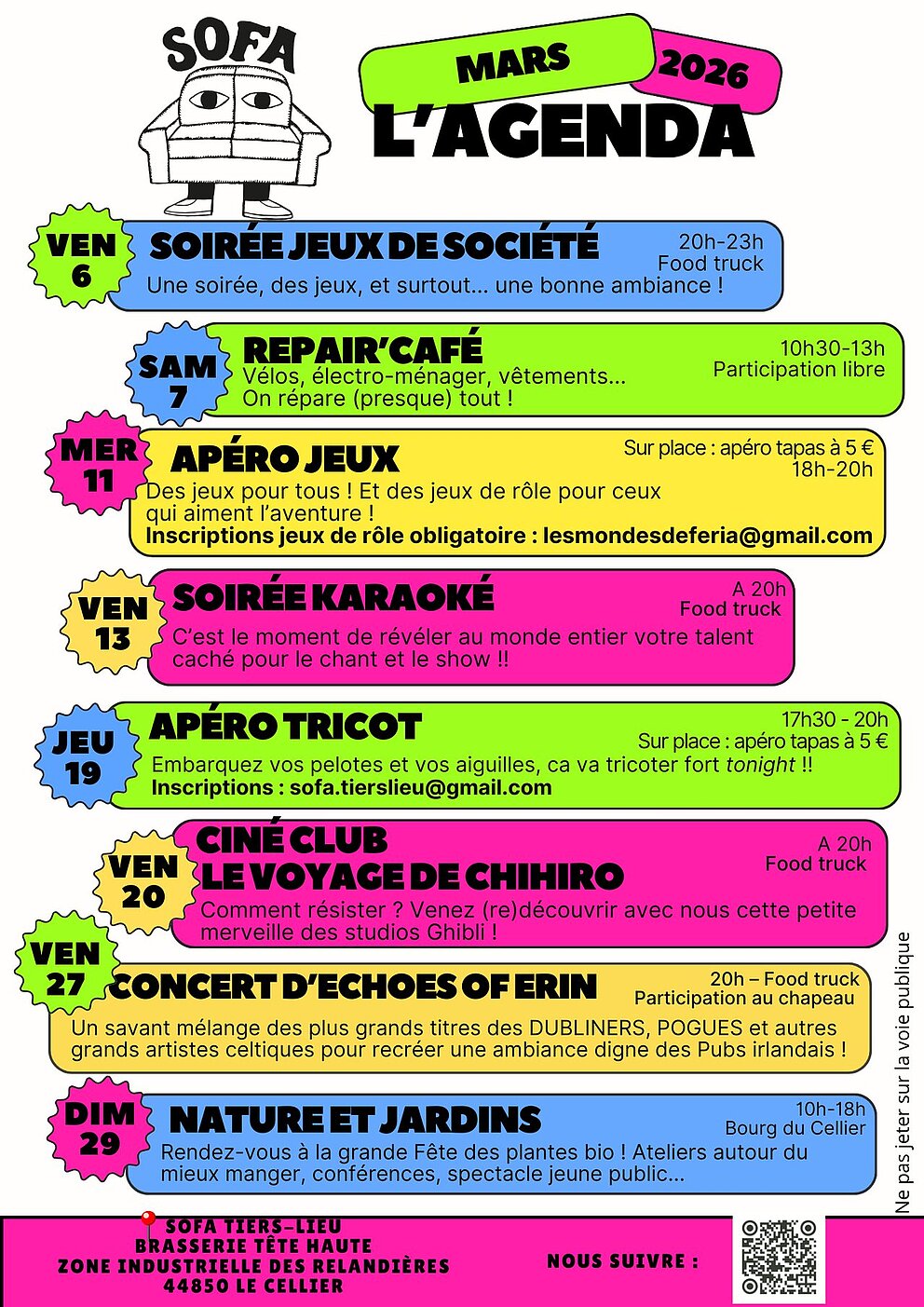 Programmation de mars !