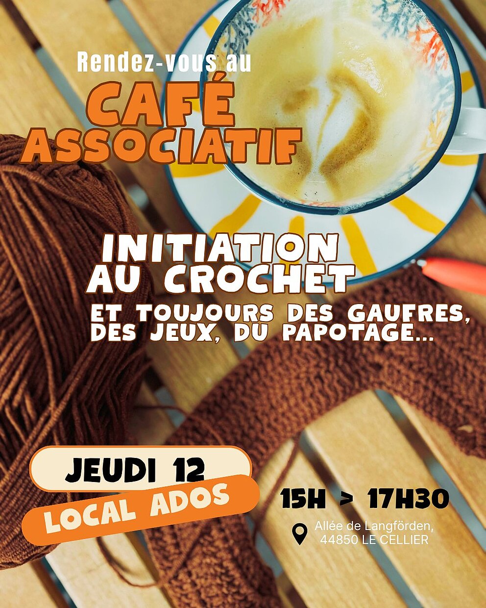 Café asso jeudi 12 mars + atelier "initiation crochet"